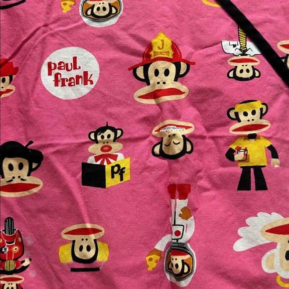 Paul Frank Pink Cartoon Character Scrub Top - Picture 3 of 3